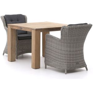 Intenso Milano/ROUGH-X 100cm dining tuinset 3-delig , Grijs - Antraciet,Old Teak Greywash ,  Wicker  ,