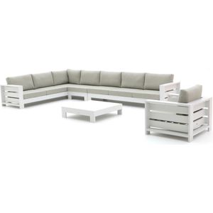 Bellagio Avolo hoek loungeset 5-delig links , Grijs - Antraciet,Wit - Ecru ,  Aluminium  , 420x265cm