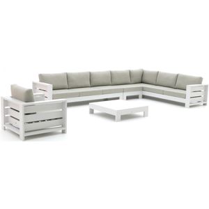 Bellagio Avolo hoek loungeset 5-delig rechts , Grijs - Antraciet,Wit - Ecru ,  Aluminium  , 420x265cm