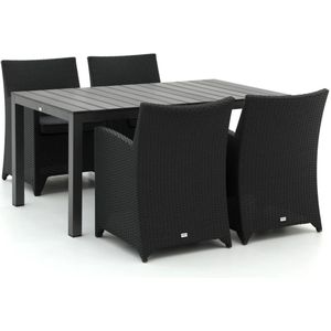 Forza Barolo/Fidenza 160cm dining tuinset 5-delig , Zwart ,  Wicker  , 160cm