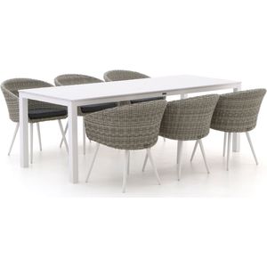 Manifesto Veruno/Menzano 220cm dining tuinset 7-delig , Grijs - Antraciet ,  Wicker  , 220cm