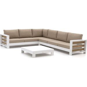 Bellagio Avolo hoek loungeset 3-delig links , Old Teak Greywash,Taupe - Naturel - Bruin,Wit - Ecru ,  Aluminium  , 340x265cm