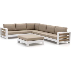 Bellagio Avolo hoek loungeset 3-delig links , Old Teak Greywash,Taupe - Naturel - Bruin,Wit - Ecru ,  Aluminium  , 340x265cm