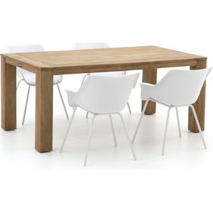 SUNS Vasca/ROUGH-X 180cm dining tuinset 5-delig , Old Teak Greywash ,  Aluminium  , 180cm