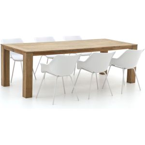 SUNS Vasca/ROUGH-X 240cm dining tuinset 7-delig , Old Teak Greywash ,  Aluminium  , 240cm