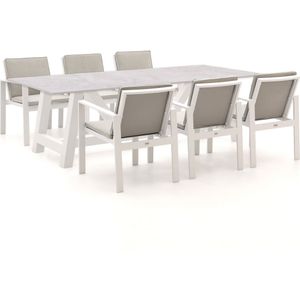 Bellagio Vezzano/Bresimo 260cm dining tuinset 7-delig , Wit - Ecru ,  Aluminium  , 260cm