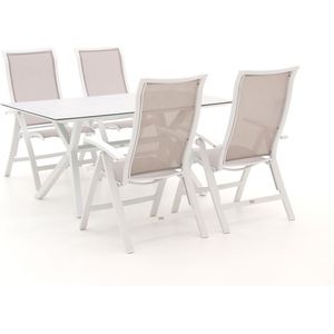 Bellagio Lugo/Moresco 160cm dining tuinset 5-delig verstelbaar , Wit - Ecru ,  Aluminium  ,