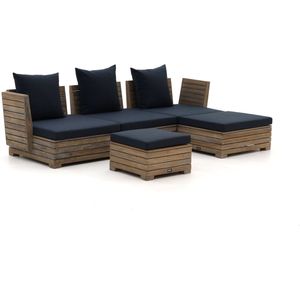 ROUGH-B chaise longue loungeset 5-delig , Blauw,Old Teak Greywash ,  hout  , 300x175cm