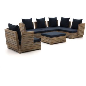 ROUGH-B hoek loungeset 6-delig , Blauw,Old Teak Greywash ,  hout  , 300x210cm