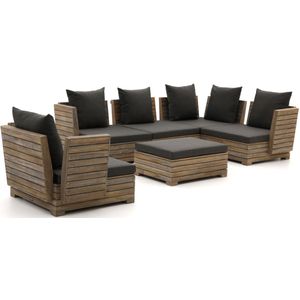 ROUGH-B hoek loungeset 6-delig , Old Teak Greywash,Taupe - Naturel - Bruin ,  hout  , 300x210cm