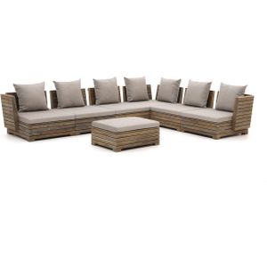 ROUGH-B hoek loungeset 7-delig , Old Teak Greywash,Taupe - Naturel - Bruin ,  hout  , 300x210cm