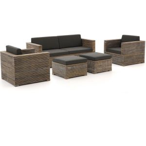 ROUGH-C stoel-bank loungeset 5-delig , Old Teak Greywash,Taupe - Naturel - Bruin ,  Hout  , 0.0000x0.0000cm