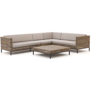 ROUGH-D hoek loungeset 5-delig , Old Teak Greywash,Taupe - Naturel - Bruin ,  hout  , 320x250cm