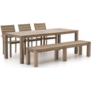 ROUGH-S 220cm dining tuinset met bank 5-delig stapelbaar