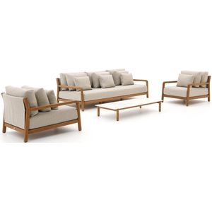 SUNS Vittoria stoel-bank loungeset 4-delig , Natural Teak,Taupe - Naturel - Bruin ,  hout  ,