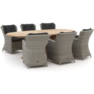 Intenso Milano/ROUGH-Y Ellips 240cm dining tuinset 7-delig , Grijs - Antraciet ,  Wicker  ,