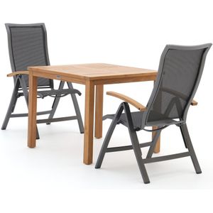 Bellagio Lugo/Liverpool 90 cm dining tuinset 3-delig verstelbaar , Natural Teak ,  hout  , 90cm