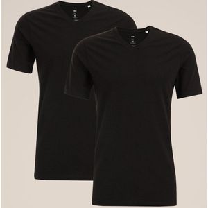 WE Fashion Heren tall fit T-shirt van biologisch katoen 2-pack