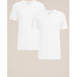 WE Fashion Heren tall fit T-shirt van biologisch katoen 2-pack