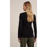WE Fashion Basic Longsleeve met Biologisch Katoen Zwart