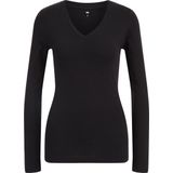 WE Fashion Basic Longsleeve met Biologisch Katoen Zwart