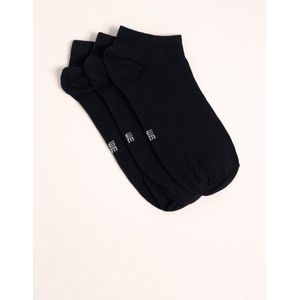 WE Fashion - Sneakersokken - Donkerblauw - Set van 3