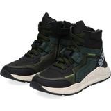 Braqeez 421982-568 Jongens Hoge Sneakers - Groen - Leer - Veters