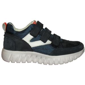 Braqeez - 422431 - Klittenbandschoenen - Blauw - Leer