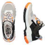 Braqeez 423421-503 Jongens Lage Sneakers - Beige Zwart Oranje Grijs - Leer - Veters