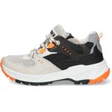 Braqeez 423421-503 Jongens Lage Sneakers - Beige Zwart Oranje Grijs - Leer - Veters
