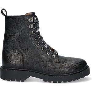 Braqeez 423556-589 Meisjes Veterboots - Zwart - Leer - Veters