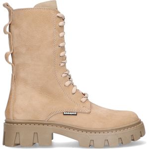 Braqeez Lotte London Leren Veterboots Beige