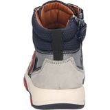 Braqeez 423855-429 Jongens Hoge Sneakers - Blauw Grijs Rood - Nubuck - Veters