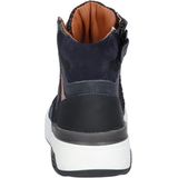 Braqeez 423944-529 Jongens Hoge Sneakers - Blauw Oranje Blauw - Nubuck - Veters