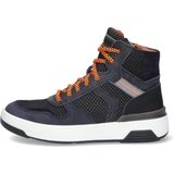 Braqeez 423944-529 Jongens Hoge Sneakers - Blauw Oranje Blauw - Nubuck - Veters