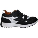 Braqeez - 423981-589 - Jongens Lage Sneakers - Zwart/Wit - Nubuck