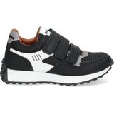 Braqeez - 423981-589 - Jongens Lage Sneakers - Zwart/Wit - Nubuck
