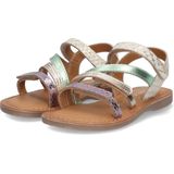 Braqeez 424012-959 Meisjes Sandalen - Beige Groen Paars - Leer - Klittenband