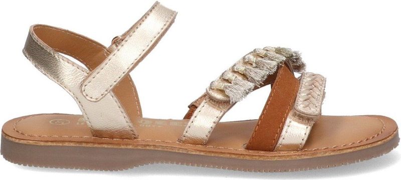 Braqeez 424018-594 Meisjes Sandalen - Goud Cognac - Leer - Klittenband