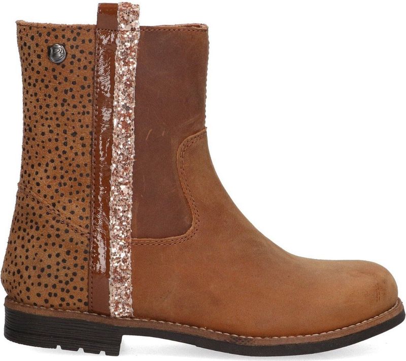 Braqeez Naomi Nova Meisjes Enkellaarsjes - Bruin - Leer - Ritssluiting