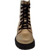 Braqeez - 424761-995 Veterboots - Goud - Suède - Veters - Trendy Metallic Look