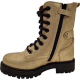 Braqeez - 424761-995 Veterboots - Goud - Suède - Veters - Trendy Metallic Look