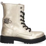 Braqeez - 424761-995 Veterboots - Goud - Suède - Veters - Trendy Metallic Look