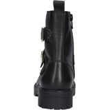 Braqeez 424783-589 Meisjes Biker Boots - Zwart - Leer - Gesp Met Rits
