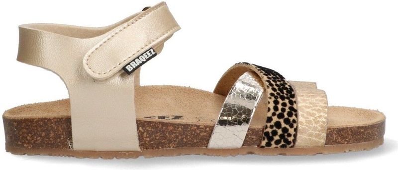 Braqeez - Sandaal - Meisjes - Zacht Textiel - Imitatieleer Voering