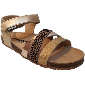 Braqeez - 425410-794 - Platte Sandalen - Goud - Leer