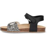 Braqeez - Sally Sandalen - Zwart/Wit - Imitatieleer