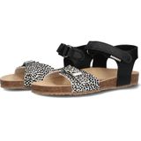 Braqeez - Sally Sandalen - Zwart/Wit - Imitatieleer