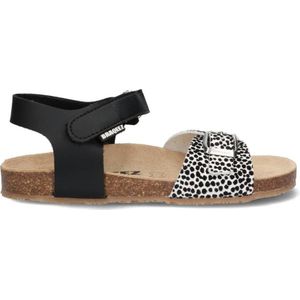Braqeez - Sally Sandalen - Zwart/Wit - Imitatieleer
