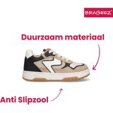 Braqeez leren sneakers beige/zwart